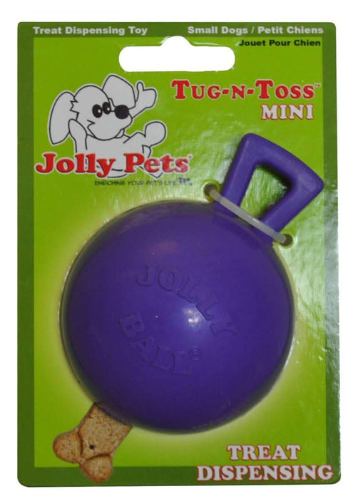 Jolly Pet Tug-n-Toss Mini Dog Toy Purple 4in LG