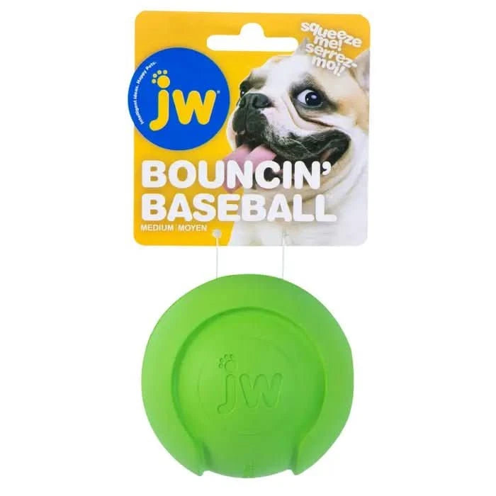 JW Pet Company iSqueak Bouncin' Baseball Dog Toy, Medium —