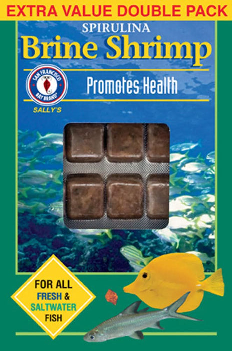 San Francisco Bay Brand Spirulina Brine Shrimp Frozen Fish Food 7 oz 60 Count