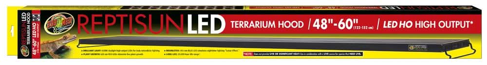 Zoo Med ReptiSun LED Terrarium Hood Black 48 in - 60 in