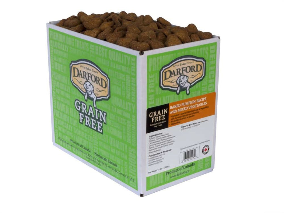 Darford Oven Baked Grain Free Dog Treats Pumpkin with Mixed Vegetables Regular Pumpkin w/Mixed Veggies 15 lb