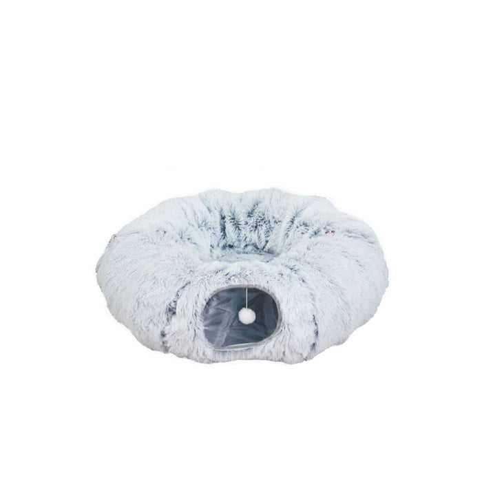 PetPals Khione 2-in-1 Cat Tunnel & Bed Grey 33.4in