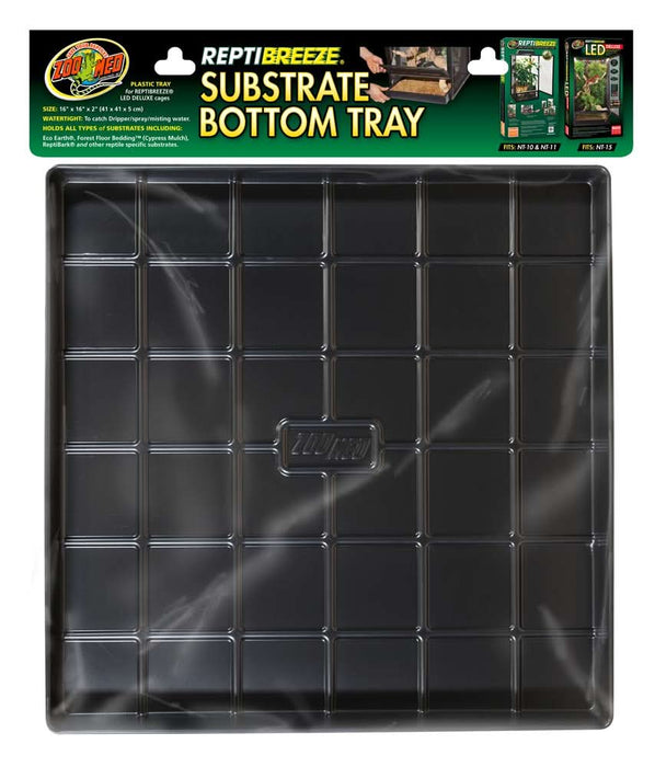 Zoo Med ReptiBreeze Substrate Bottom Tray Black 16 in x 16 in