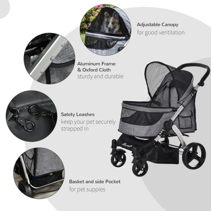 Furr Baby Gifts Travel Pet Stroller with Adjustable Handlebar