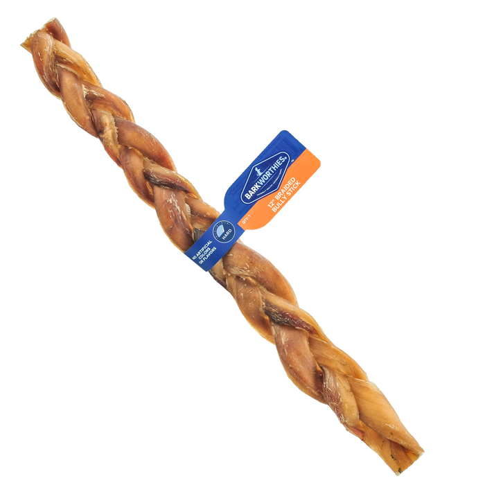 Barkworthies Naturally Scented Braided Bully Stick 12 Inches 15 Count - Image 2