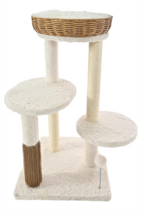 Max & Marlow Rattan Wicker 3 Level Cat Tree 30in - Image 2