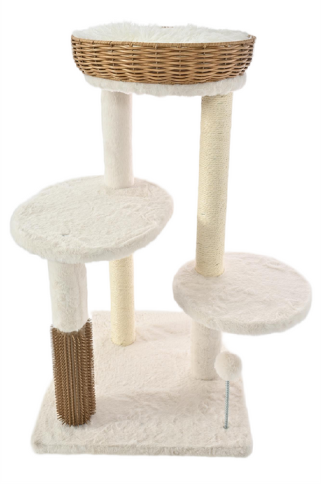 Max & Marlow Rattan Wicker 3 Level Cat Tree 30in - Image 2
