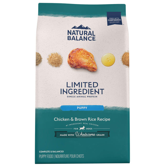 Natural Balance Pet Foods Limited Ingredient Puppy Dry Dog Food Chicken & Brown Rice 24lb