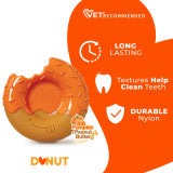 Nylabone Power Chew Donut Dog Chew Toy 70th Birthday Orange Pumpkin & Peanut Butter Large (1 Count)