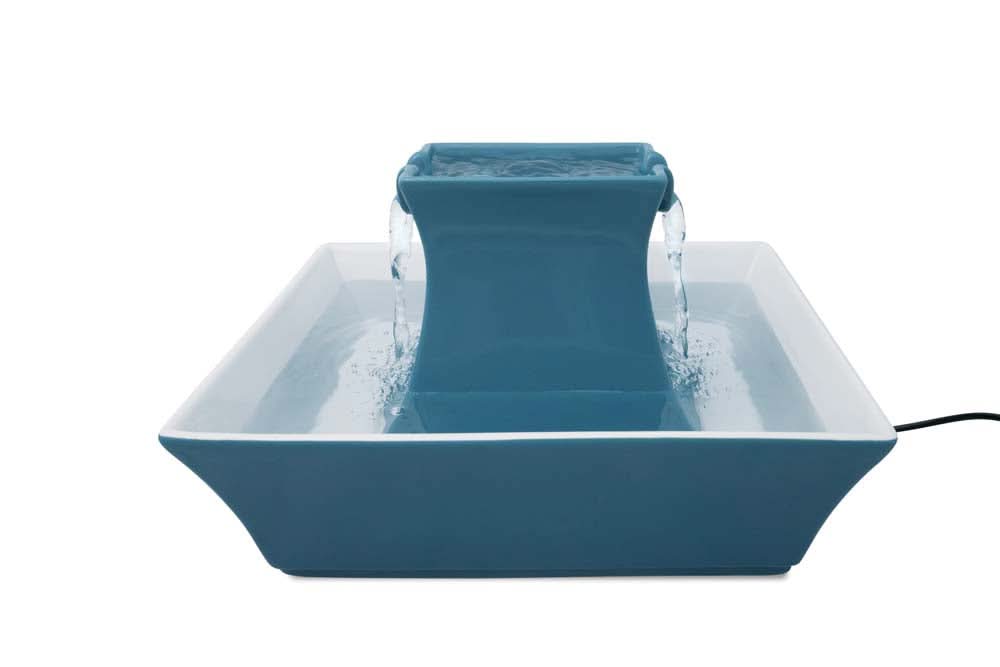 Drinkwell Pagoda Ceramic Pet Fountain Blue