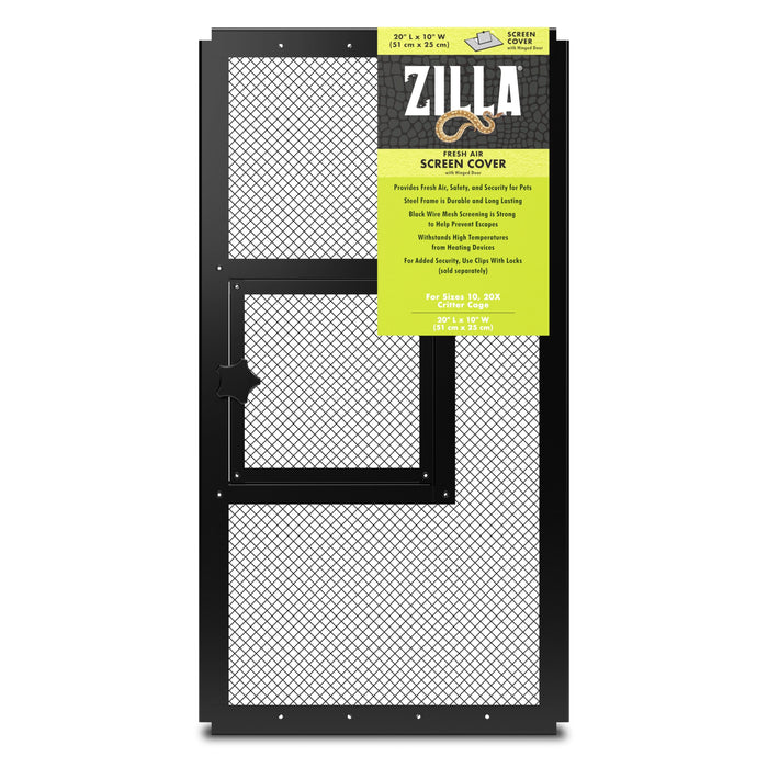 Zilla Fresh Air Screen Cover with Hinged Door 20 x 10 inches
