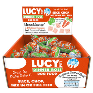 Lucy Pet Products Mom's Meatloaf Dinner Roll Display Beef, Carrots & Spinach 36ct 2.75oz (Pack of 36) - 1 - Image 3
