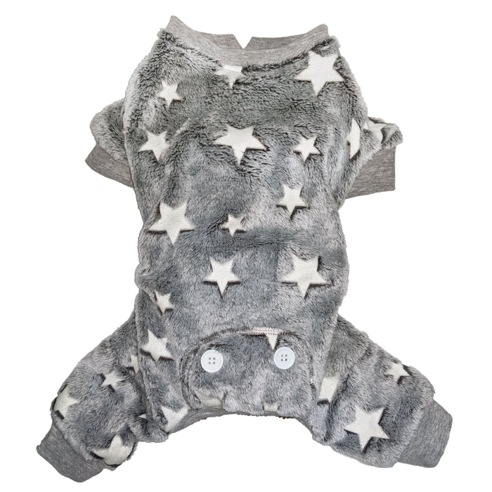 Fashion Pet Shiny Star Pajamas Gray LG
