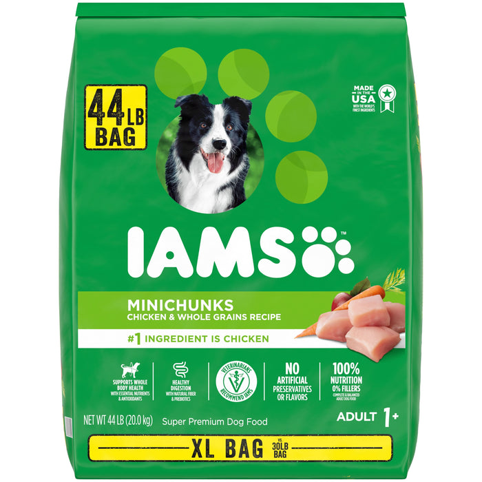 IAMS Minichunks Small Kibble High Protein Adult Dry Dog Food Real Chicken 44lb