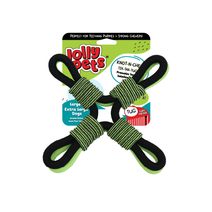 Jolly Pet Knot-N-Chew Tik-Tak-Tugzz Dog Toy X LG/XL