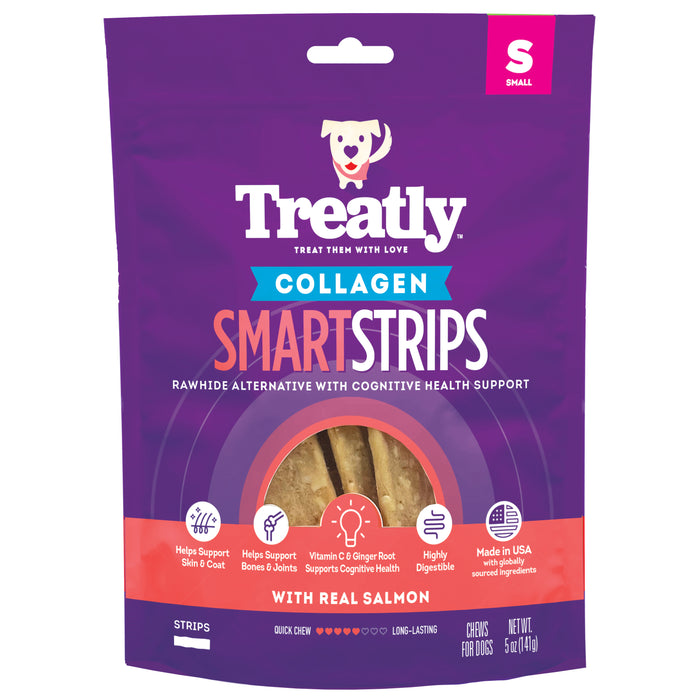 Treatly Collagen Smart Strips Dog Chews Salmon 5oz