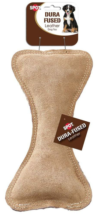 Dura-Fused Leather Bone Dog Toy Brown 9 in