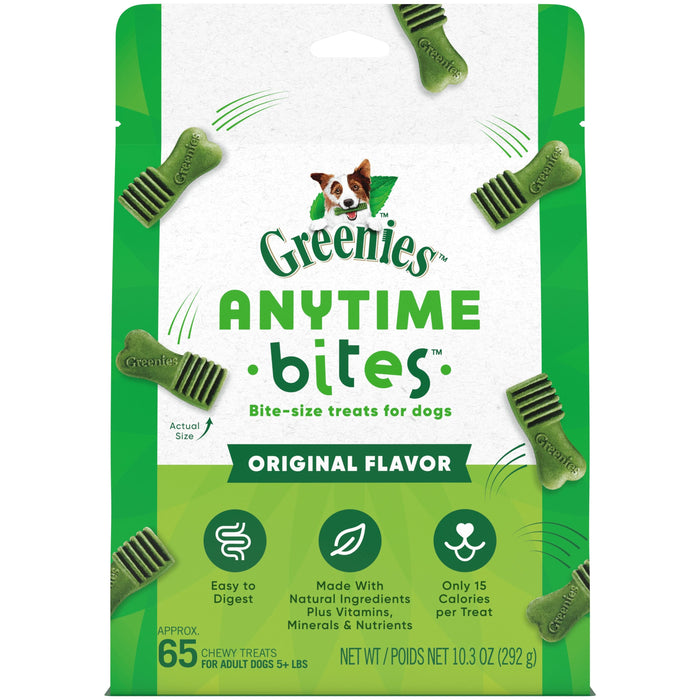 Greenies Anytime Bites Bite-Size Dog Dental Treats Original 10.3oz