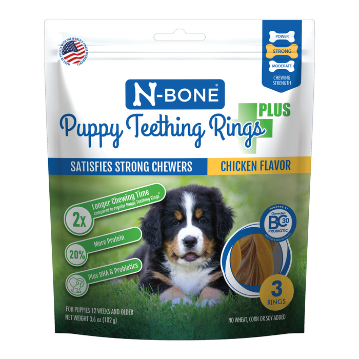 N-Bone Puppy Teething Rings Plus Chicken 3 ct
