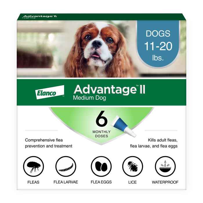 Elanco Advantage II Topical Flea Treatment & Prevention for Dogs 6-Month Supply MD Dogs (11-20 lbs) - Image 2