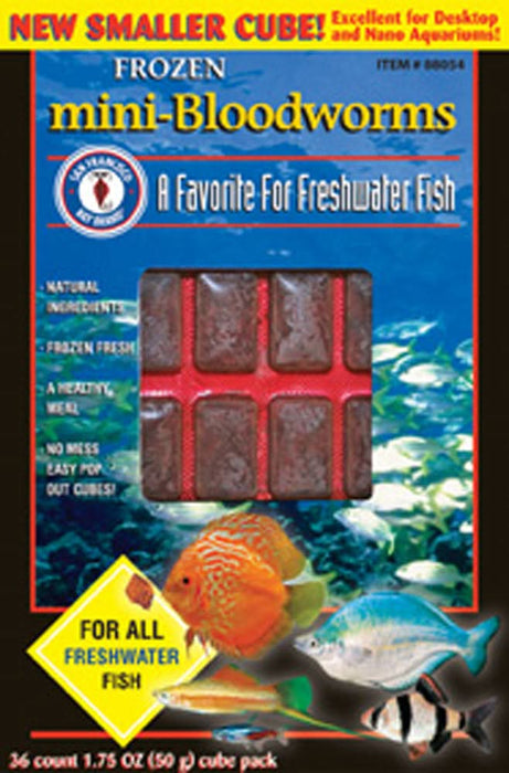 San Francisco Bay Brand Mini-Bloodworms Frozen Fish Food 1.75 oz 36 Count