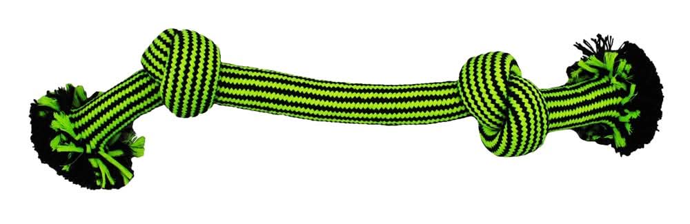 Jolly Pet Knot-n-Chew Dog Toy 2 Knots Green/Black SM/MD