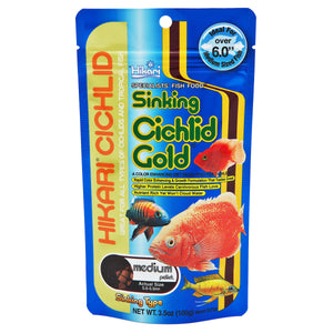 Hikari USA Cichlid Gold Sinking Pellets Fish Food 3.5oz MD - Image 2