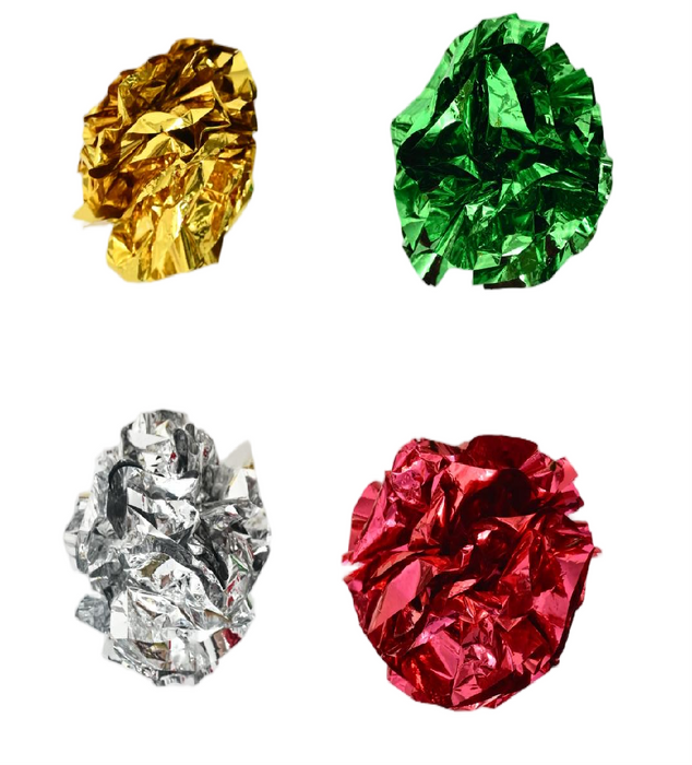 Max & Marlow Foil Crinkle Ball Assorted Cat Value Toys Display 24pc - Image 2