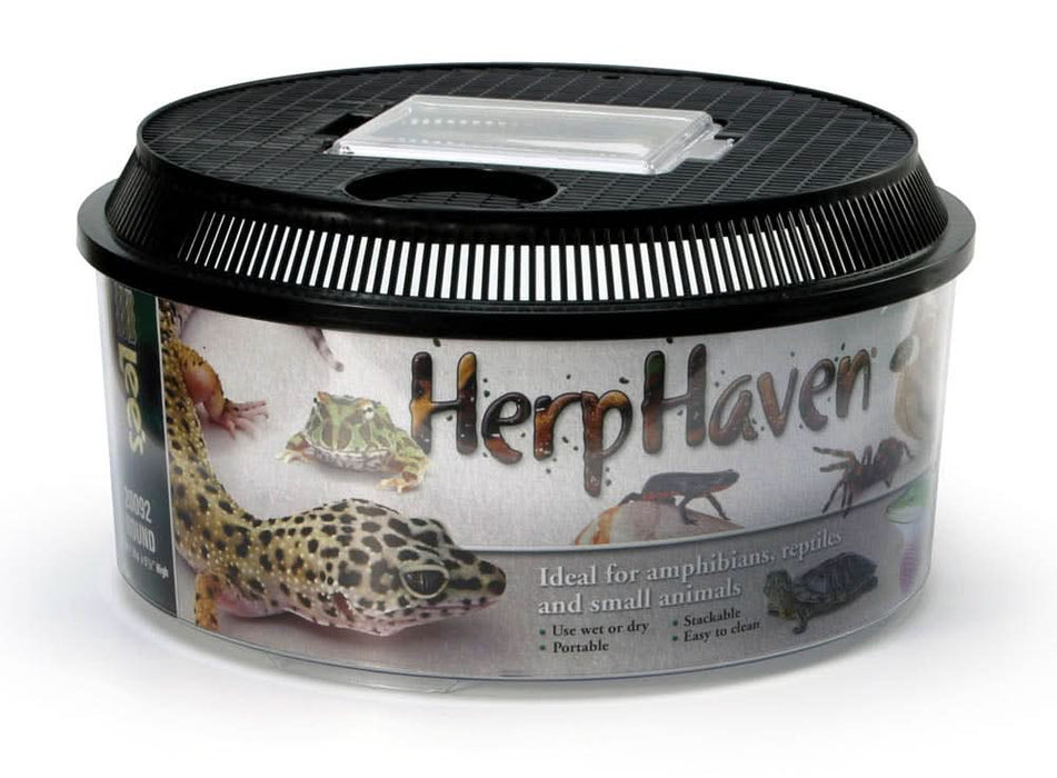 Lee's Aquarium & Pet Products HerpHaven Low Round Breeder Box Black 10.37 in x 5.5 in