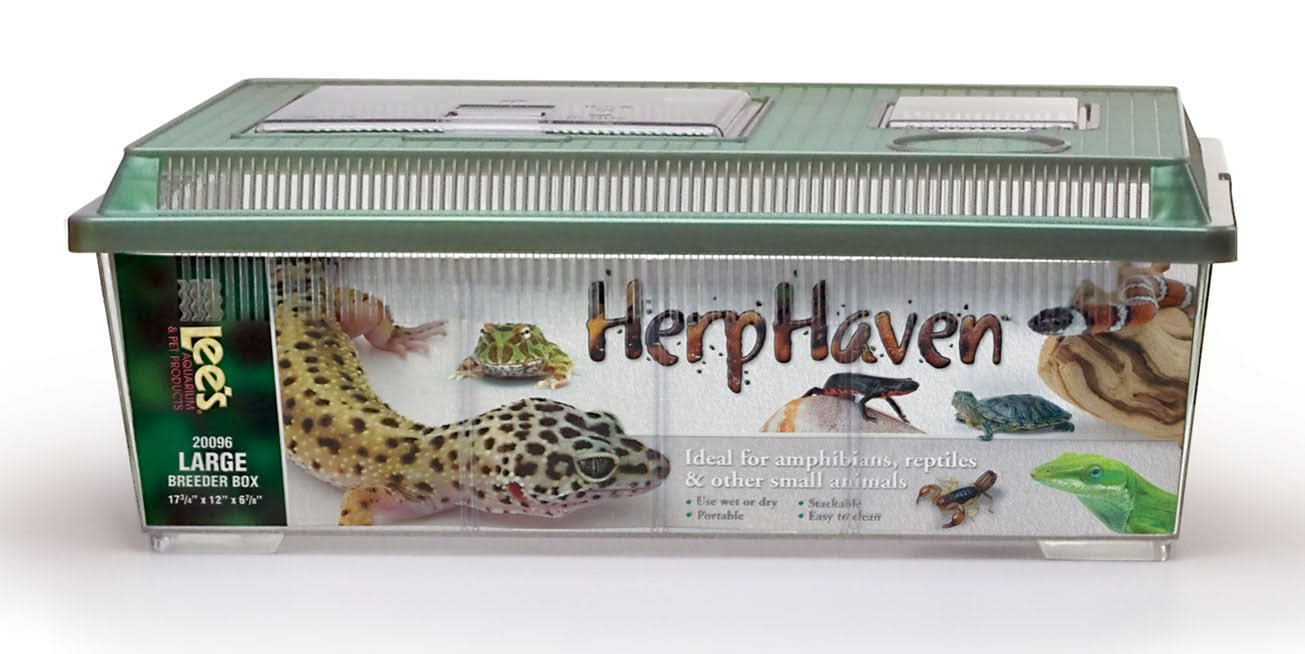 Lee's Aquarium & Pet Products HerpHaven Breeder Box Green 17.75in X 6.87in LG