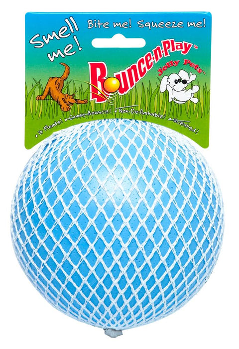 Jolly Pet Bounce-n-Play Ball Scented Dog Toy Blueberry 4.5in SM