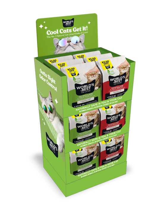 World's Best Cat Litter Shipper Display 18pc