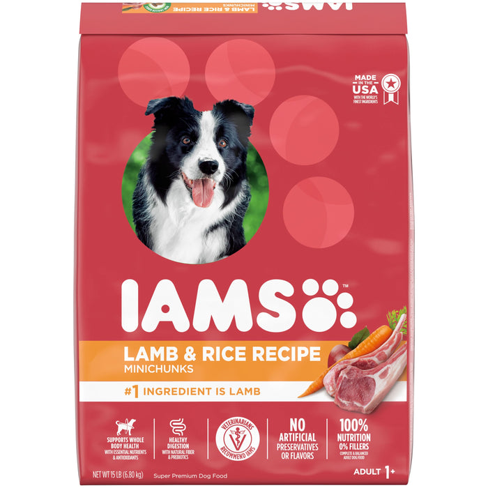 IAMS Minichunks Adult Dry Dog Food Lamb & Rice 15lb