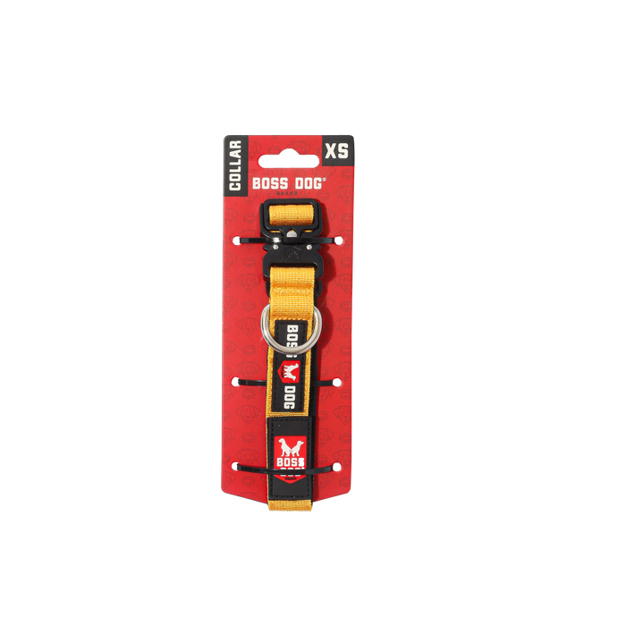 Boss Dog Tactical Adjustable Dog Collar Yellow XS 11-14in