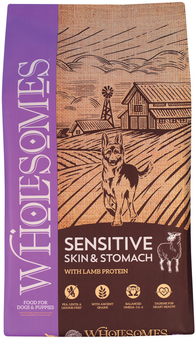 Wholesomes Sensitive Skin And Stomach Dry Dog Food Lamb 30lb