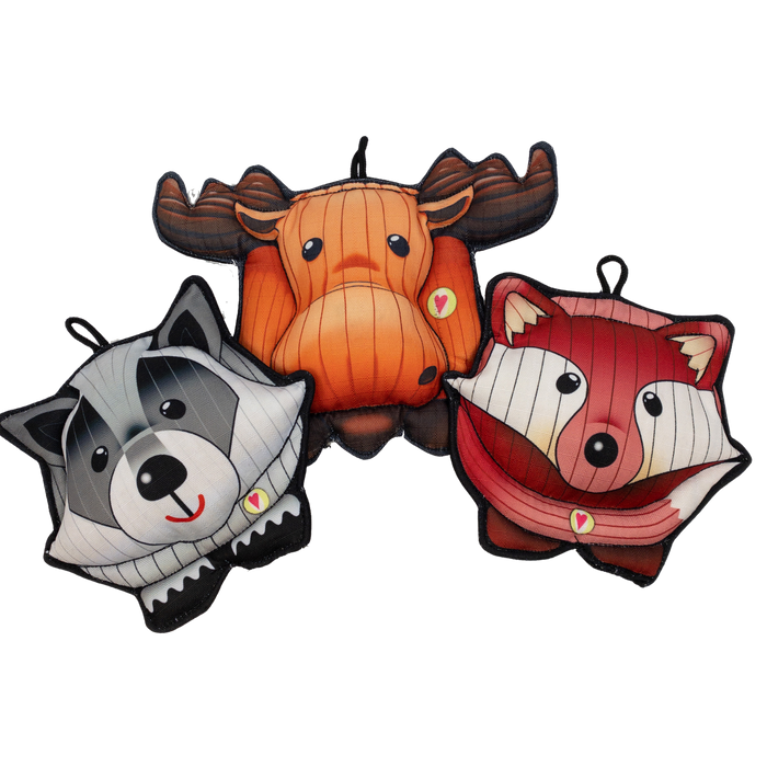 HuggleHounds HuggleTuff™ Puffies Woodland Friends Plush Dog Toys (Pack of 3)
