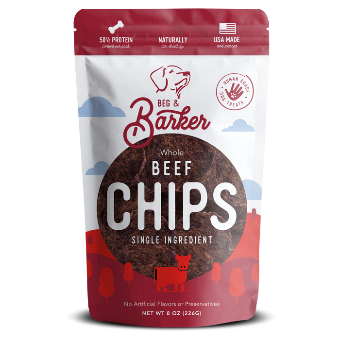 Beg & Barker Beef Heart Chips Dog Treats 8oz