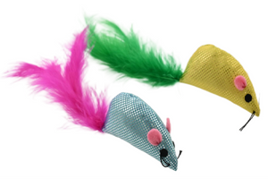 Max & Marlow Mouse w/ Feathers Assorted Cat Value Toys Display 24pc - Image 2