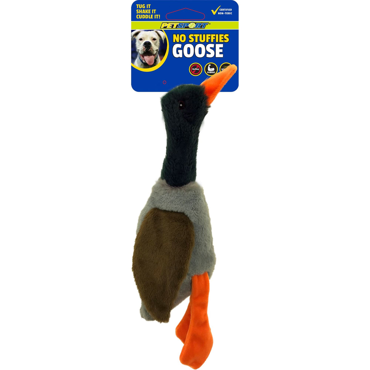 Petsport USA Tuff Squeaks Plush Dog Toy Goose Multi-Color — AnimalWiz.com