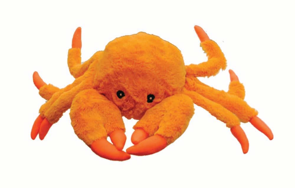 Jolly Pet Tug-a-Mals Crab Dog Toy Orange LG 5in
