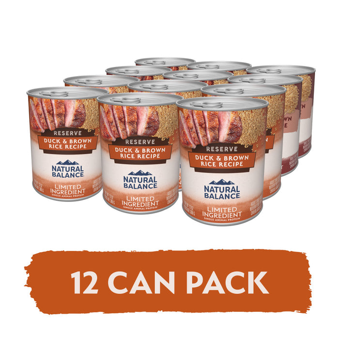Natural Balance Pet Foods Limited Ingredient Reserve Canned Dog Food Duck & Brown Rice 13oz ( Pack of 12)