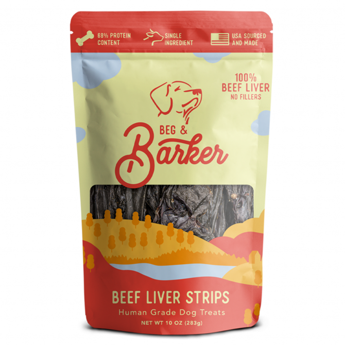 Beg & Barker Beef Liver Strip Dog Treats 10oz