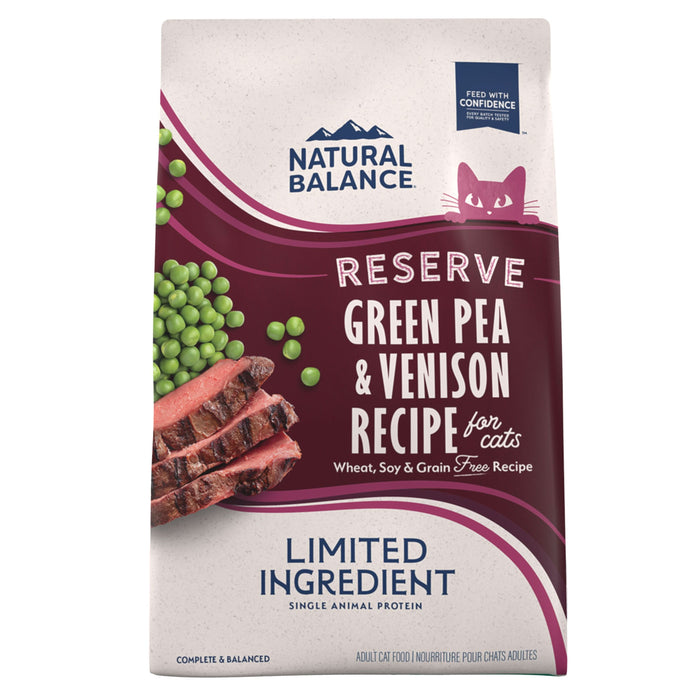 Natural Balance Pet Foods Limited Ingredient Reserve Grain Free Dry Cat Food Green Pea & Venison 4lb