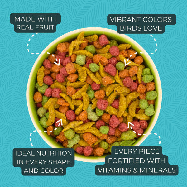 ZuPreem FruitBlend Bird Food Medium Birds for Cockatiels, Lovebirds, Conures, Quakers 10lb