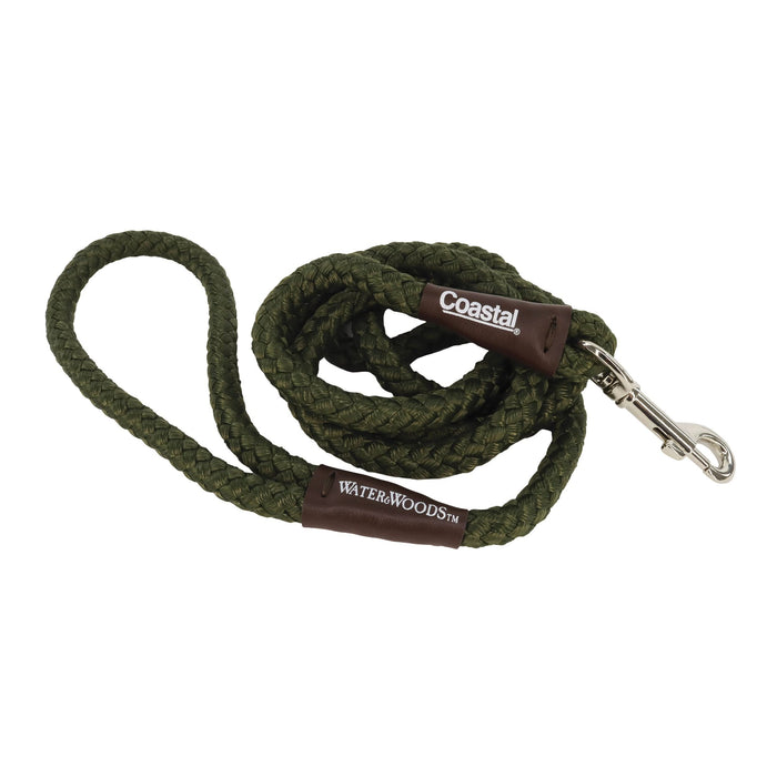 Coastal Water & Woods® Braided Rope Snap Dog Leash Green 6ft