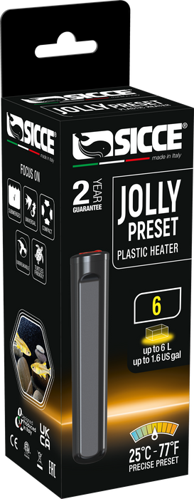 Sicce Jolly Preset Submersible Plastic Heater 6w - Image 2