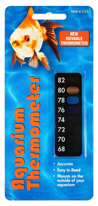 LCR Hallcrest Liquid Crystal Aquarium Thermometer Vertical Black Mini