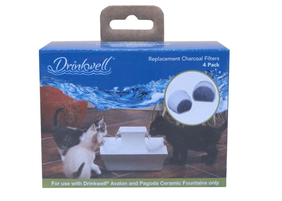 Drinkwell Single Cell Charcoal Replacement Filters for Avalon & Pagoda Ceramic Fountains White 4 Pack - Image 2