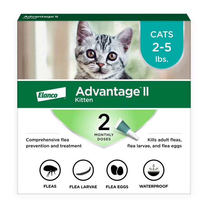 Elanco Advantage II Topical Flea Treatment & Prevention for Kittens 2-Month Supply 2-5 lb Kittens - Image 2
