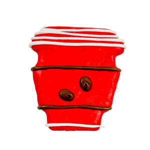 Bosco and Roxy's Coffee Cup Dog Cookie Red 3.5in - Image 2